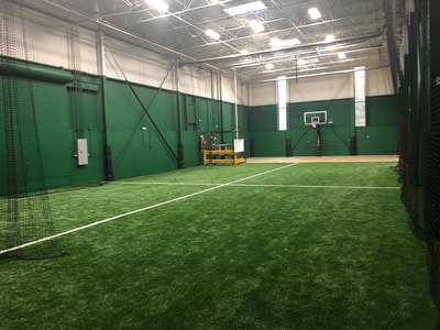 Indoor batting cage area at Athletic Training Center